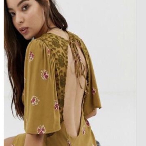 Free People mockingbird mini dress with open back - Picture 7 of 8